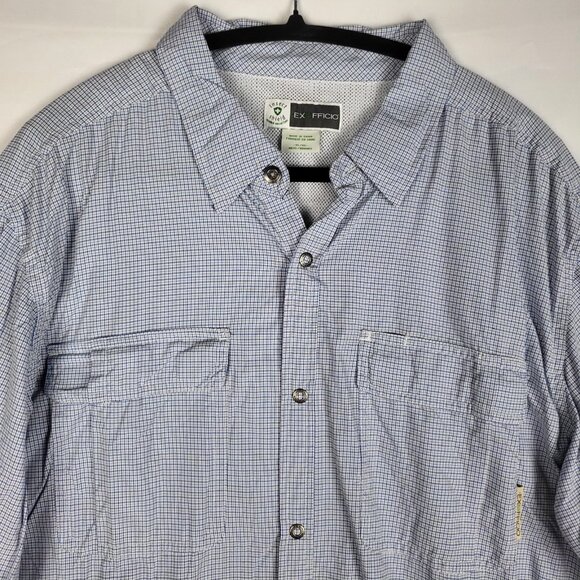 Exofficio Insect Shield Shirt Men's XL Blue Plaid Vented Fishing Hiking Outdoor - Picture 3 of 11